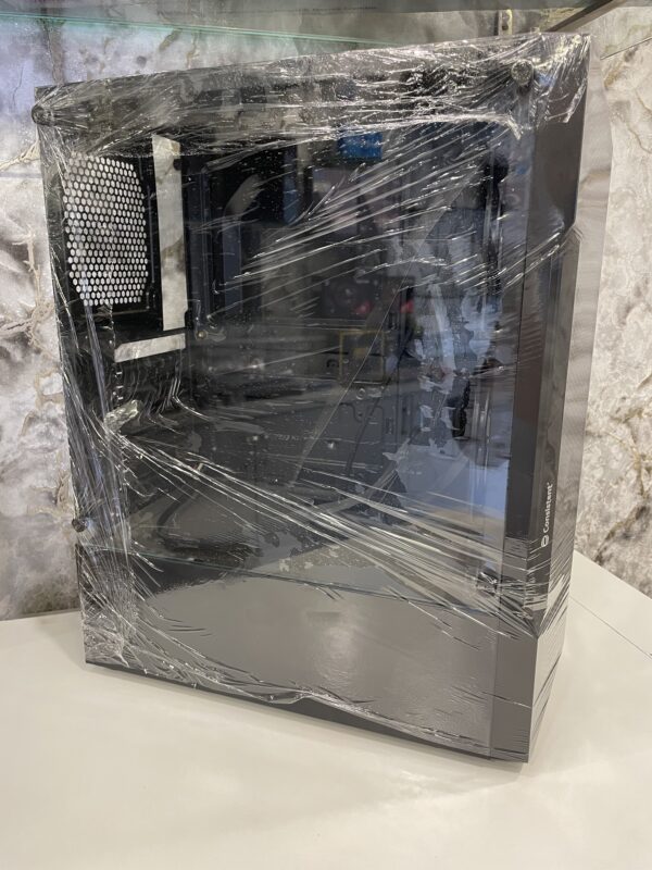 gaming PC cabinet with transparent glass.