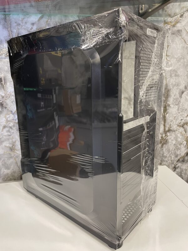 gaming PC cabinet with transparent glass.