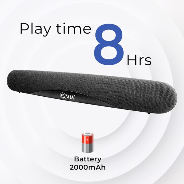 EVM EnVibe Bluetooth Speaker - Portable Wireless Speaker with 14W RMS Output, Bluetooth 5.0, and 8 Hours Playtime (EVM-BTS-102-Black)