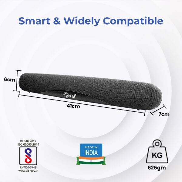 EVM EnVibe Bluetooth Speaker - Portable Wireless Speaker with 14W RMS Output, Bluetooth 5.0, and 8 Hours Playtime (EVM-BTS-102-Black)