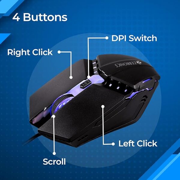 ZEBRONICS PHERO Wired Gaming Mouse