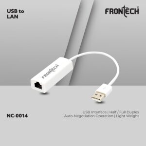 FRONTECH USB 2.0 to Fast Ethernet 10/100 RJ45 Network LAN Adapter Card 1Y Warranty (NC-0014)