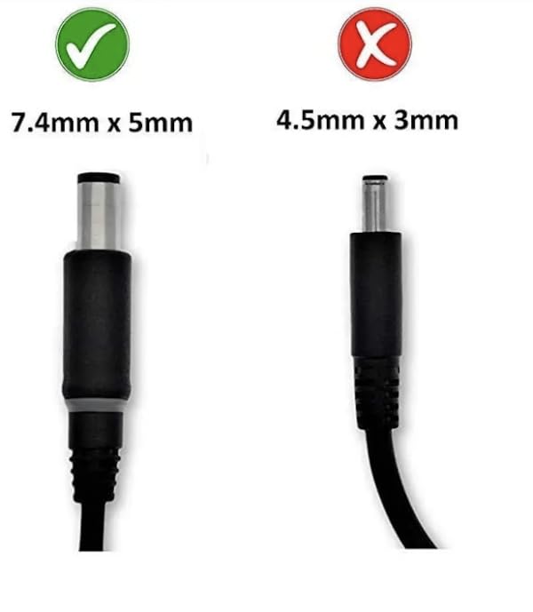 31fkDRkkVhL Dell Original 65W Laptop Adapter-Black, Big Pin 7.4 MM, 19.5V 3.34A, Warranty 1 Year(Part Code: 6TM1C, H374X, G4X7T) Without Power Cord