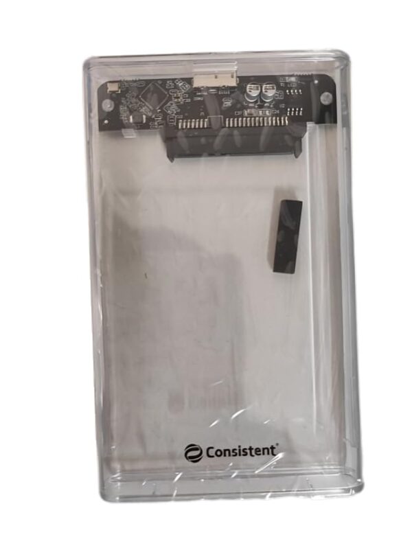 Consistent 2.5ich SATA HDD/ SSD Enclosure 3.0 Transparent Enclosure, Portable External Hard Disk Enclosure 7 MM and 9.5 MM Tool Free , Supports.