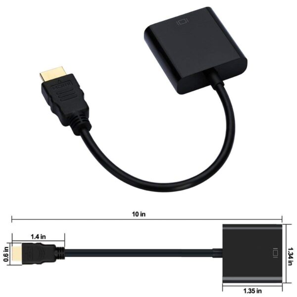 LS LAPSTER Quality Assured HDMI to VGA Adapter Cable 1080P for Projector, Computer, Laptop, TV, Projectors & TV