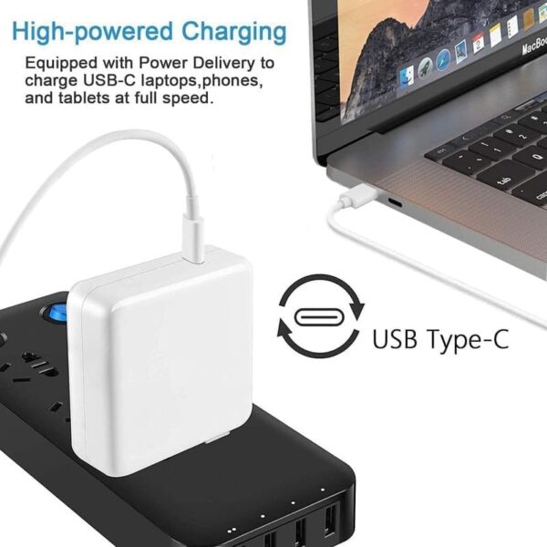 USB-C Power 61W Adapter Charger Replacement for MacBook Pro 13 Inch/12 Inch/14 Inch, Compatible with MacBook Air/iPad Pro/Type C Laptop, Included USB-C to...