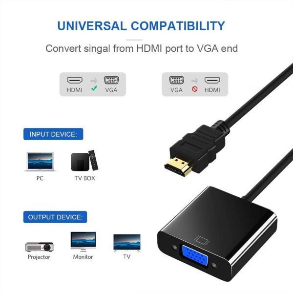 LS LAPSTER Quality Assured HDMI to VGA Adapter Cable 1080P for Projector, Computer, Laptop, TV, Projectors & TV