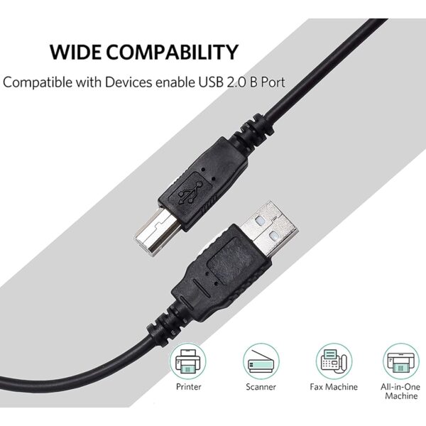 JIGYAS USB 2.0 High Speed Printer Scanner Cable A Male to B Male for HP, Canon, etc (1.5 Meter)(Black)