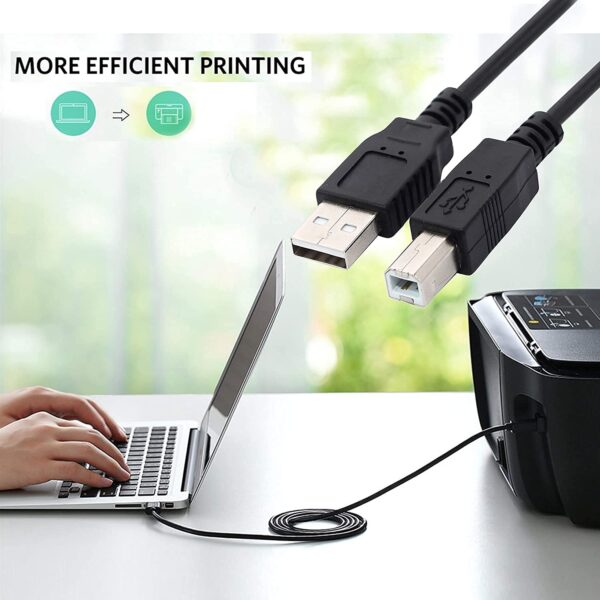 JIGYAS USB 2.0 High Speed Printer Scanner Cable A Male to B Male for HP, Canon, etc (1.5 Meter)(Black)