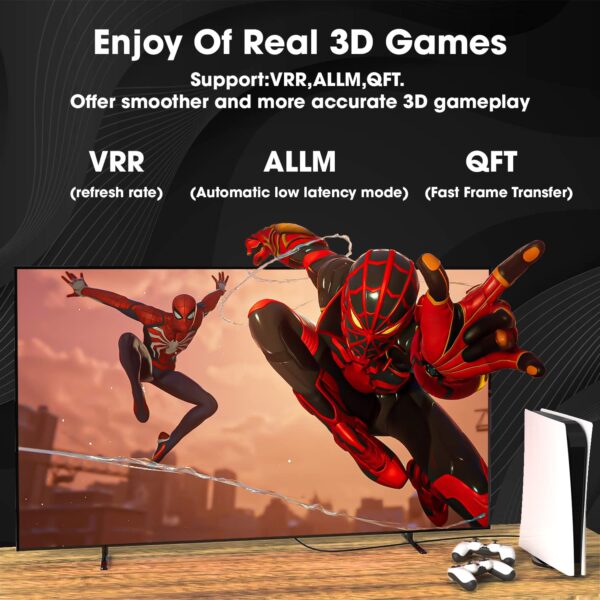 7177tBFzdTL._SL1500_ Sounce 1.5 Meter High-Speed HDMI Cable - Hdmi Arc Enabled | 64 Gbps | 4K 120Hz | 1080P 240Hz | Strong & Durable | Supports Up To 32 Audio Channels | Gold Plated | 1.5 Meter, Black