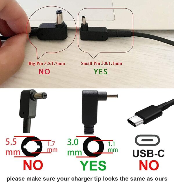 Maxelon Power Cable & Acer Orignal 19V 3.42A 65W Replacement Laptop Battery Charger for Chromebook C720 C720P Ac Adapter