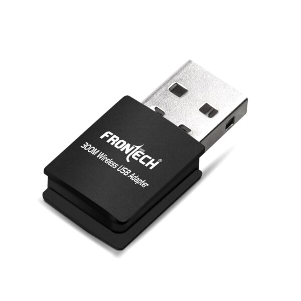 FRONTECH WiFi Dongle 300 Mbps Mini Wireless Network USB Wi-Fi Adapter for PC, Desktop, Laptop | Advanced WPA/WPA2 Security Standards, (0842, Black)
