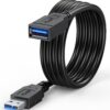 USB Male to Female Extension Cable, 5 Meter/16.4Ft 2.0 USB Extension Cable, USB A Male to A Female Cable, USB Extender for Tv, Pc, Hard Drive, USB...