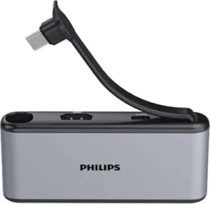 PHILIPS 5 in 1 Type C USB HUB with USB C to HDMI 4K 30Hz + 3 x USB A + PD (max 100W) Dock Adapter for MacBook, Windows OS, iPad, Chromebook, Surface, Android Type C Port Devices