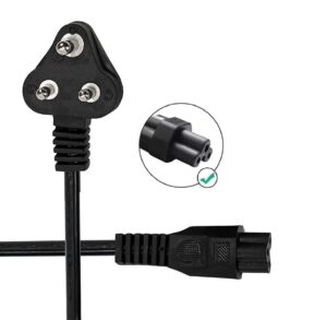 100FIT 3 Pin Universal Power Cable for Laptop Charger Adapter - Replacement Cord (1.5M, Black)