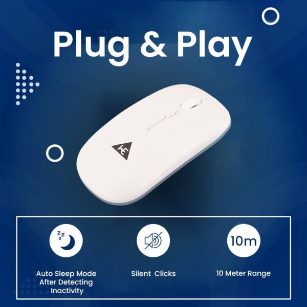 WE Protouch Rechargeable Mouse with Dual Connectivity-Bluetooth 5.2 and Wireless 2.4ghz Up to 1200 Adjustable Dpi, Ergonomic Design Best for Pc/mac/Laptop...