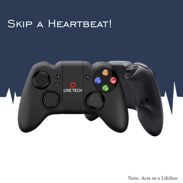 Live Tech Yo!Man Wireless Gamepad with Phone Clamp – Bluetooth Game Controller for Android/iOS/PC, Dual Vibration, Multimedia Controls & Ergonomic Design