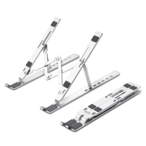 Aluminium Alloy Laptop Stand , Compatible with 9-15.6 inch Laptops, 7 Angles Adjustable Tabletop, Anti Slip Silicon Rubber Pads, Foldable,