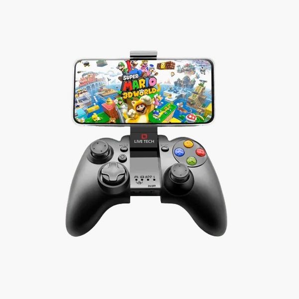 Live Tech Yo!Man Wireless Gamepad with Phone Clamp – Bluetooth Game Controller for Android/iOS/PC, Dual Vibration, Multimedia Controls & Ergonomic Design