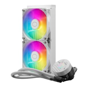 Cooler Master MasterLiquid 240L Core White 240mm Close-Loop AIO Liquid Cooler, ARGB Sync, Gen S Coldplate Pump, 120mm PWM, CryoFuze 14W/mK