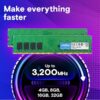 Crucial RAM 8GB DDR4 3200MHz CL22 Desktop Memory CT8G4DFRA32A Green