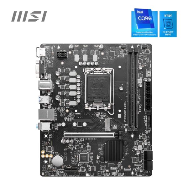 MSI PRO H610M-E DDR4 Motherboard, Micro-ATX - Supports 14th/13th/12th Gen Intel Core Processors