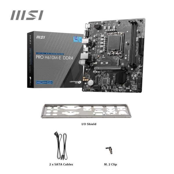 MSI PRO H610M-E DDR4 Motherboard, Micro-ATX - Supports 14th/13th/12th Gen Intel Core Processors
