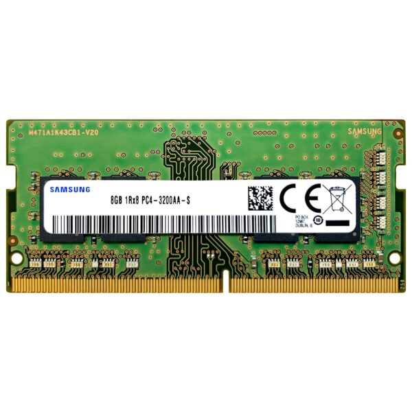 Samsung 8GB DDR4 3200MHz PC4-25600 (PC4-3200AA) CL22 SODIMM 1Rx8 Single Rank 1.2V 260-Pin Laptop RAM Memory