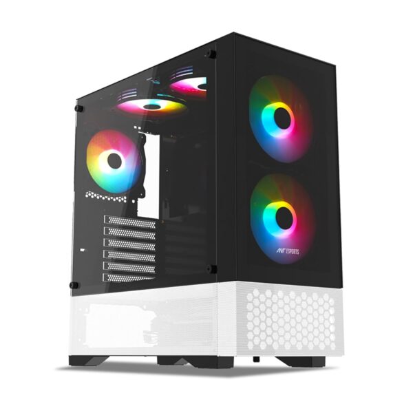 61wvsYVlOVL._SL1500_ (1) Ant Esports Pepper 5F Mid-Tower Dual Color Computer Case/Gaming Cabinet - Black/White | Support ATX, Micro-ATX, Mini-ITX | Pre-Installed 5 ARGB Fans