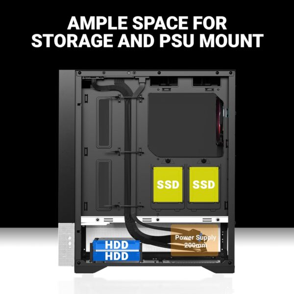 71TiT3s9IFL._SL1500_ (1) Ant Esports Pepper 5F Mid-Tower Dual Color Computer Case/Gaming Cabinet - Black/White | Support ATX, Micro-ATX, Mini-ITX | Pre-Installed 5 ARGB Fans